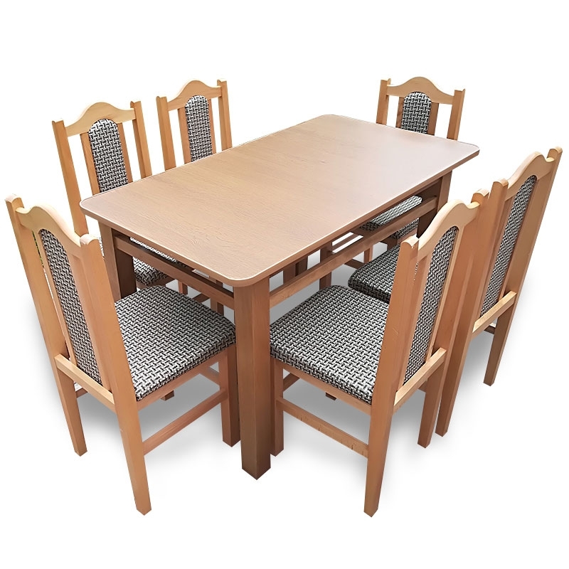Set masă nuc + 6 scaune
