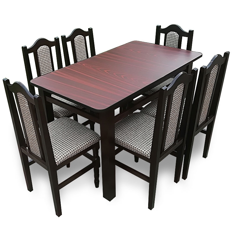 Set masă mahon + 6 scaune